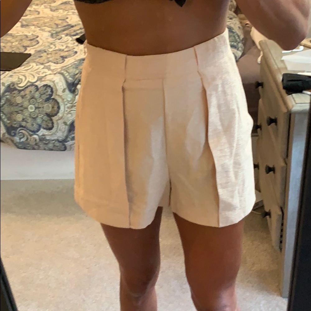 FRNCH high waisted peach shorts